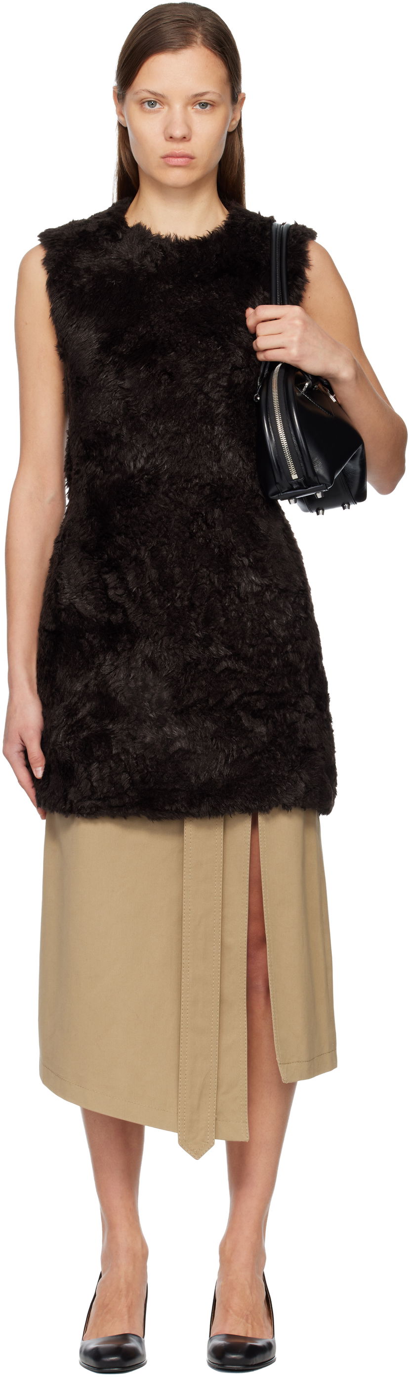 Šaty Acne Studios Faux-Fur Minidress Hnedá | A20869-
