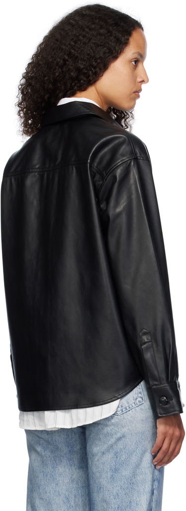 Košeľa rag & bone Rag & Bone Camilla Faux-Leather Shirt Čierna | WCW24FA001GR01, 2