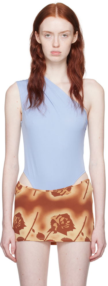 Body Miaou Miaou One Shoulder Thong Bodysuit Modrá | 6005VCJALL, 0