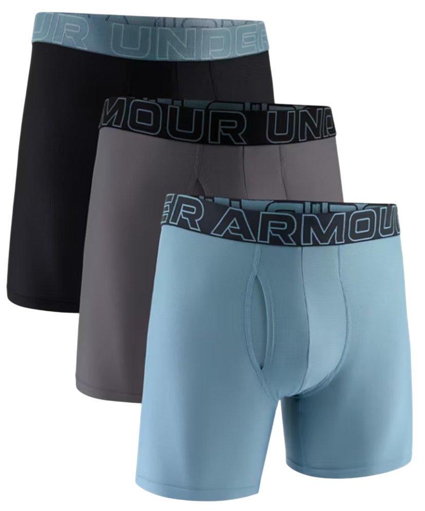 Boxerky Under Armour Under Armour SOLID 6in 3-Pack Boxer Shorts Modrá | 1383884-587
