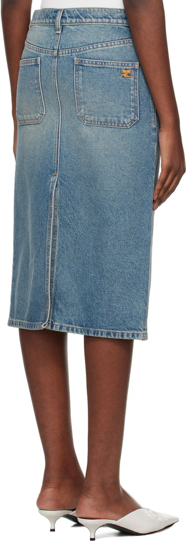Sukňa Courrèges Faded Denim Midi Skirt Modrá | 324DJU183DE0033, 2