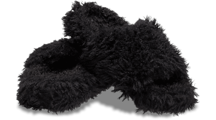 Tenisky a topánky Crocs Classic Shaggy Fur Slides Čierna | 210912-001, 1