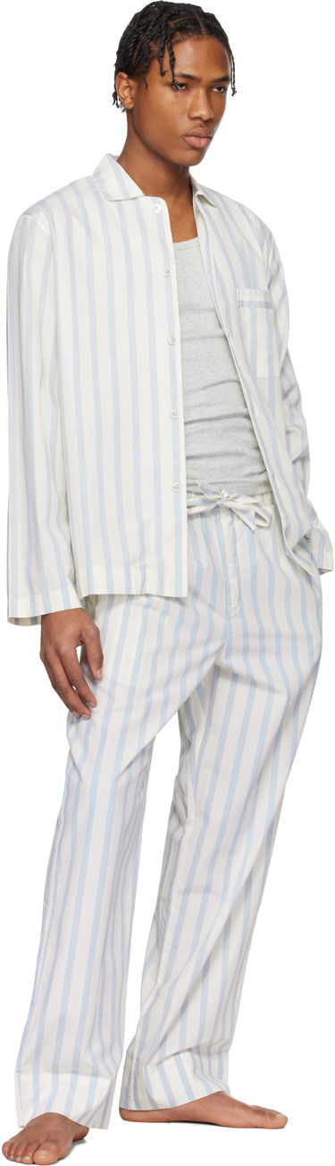 Pyžamo TEKLA Tekla Poplin Striped Pajama Shirt Modrá | SWT-NS, 3