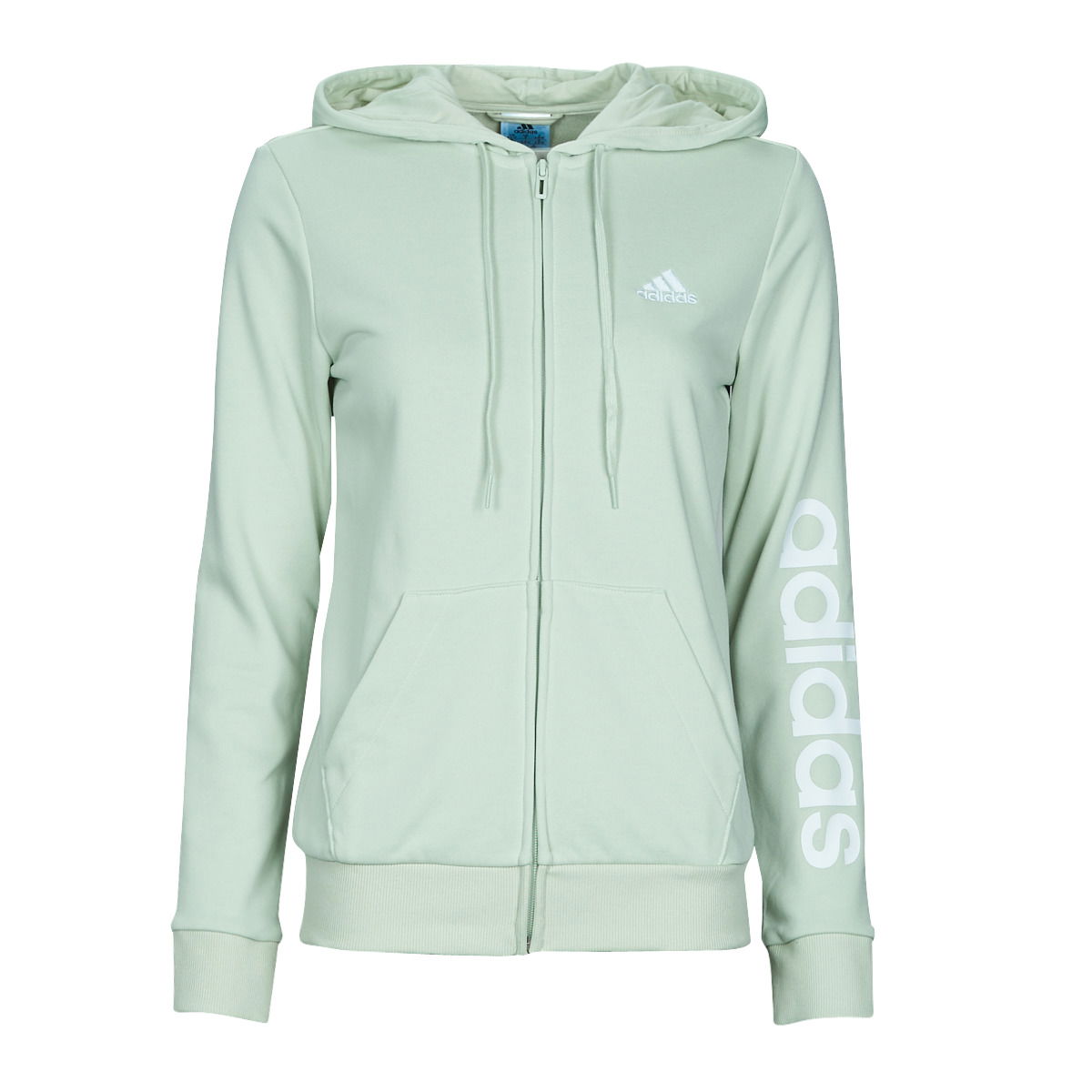 Mikina adidas Originals LOGO FULL-ZIP HOODIE Tyrkysová | HK9662, 0