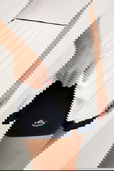 Šaty Lacoste Sleeveless Pleated Polo Mini Dress Biela | EF8582, 4