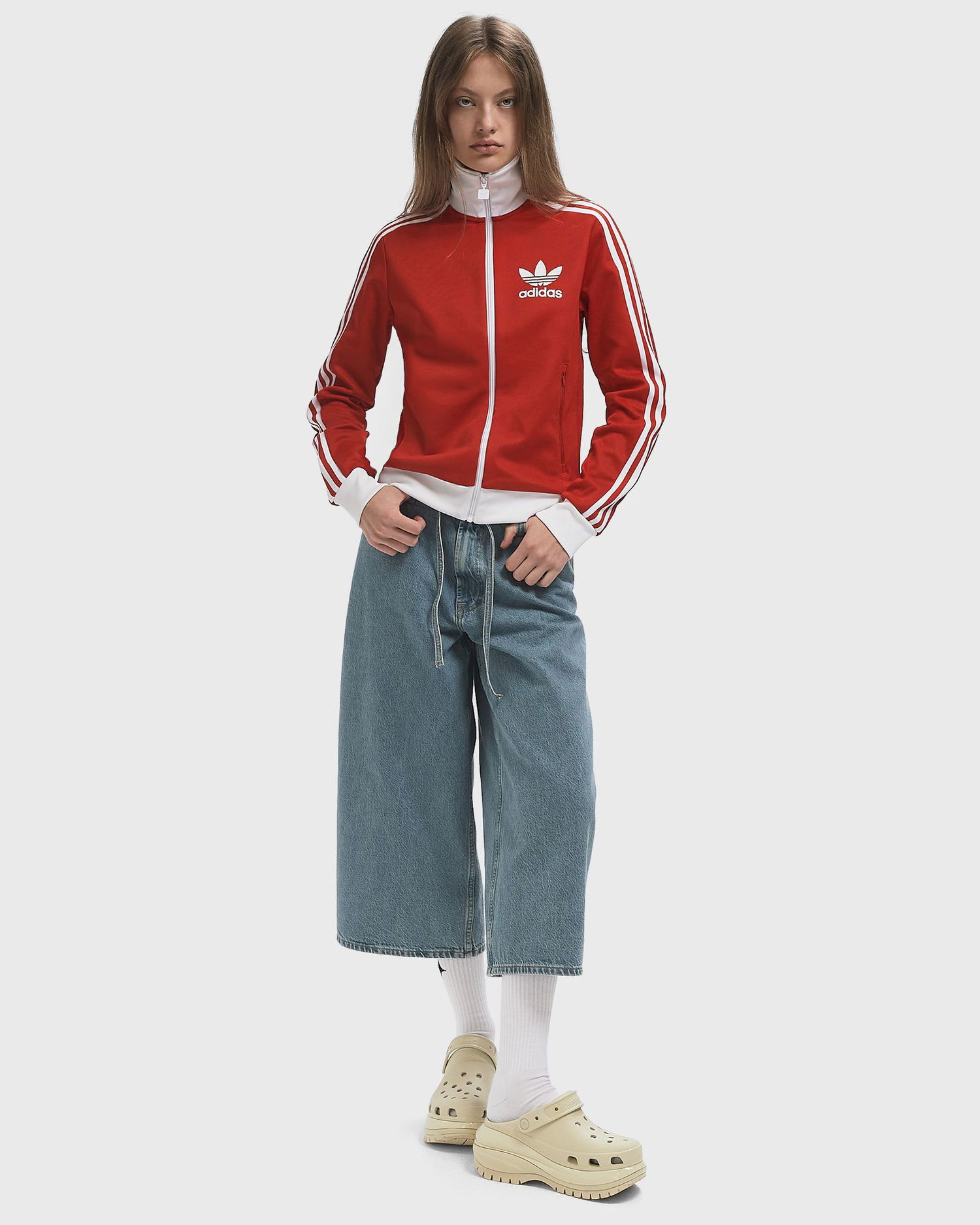 Bunda adidas Originals Classic Track Jacket Červená | JX7850, 1