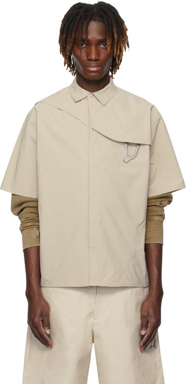 Košeľa HELIOT EMIL HELIOT EMIL Nylon Carabiner Short Sleeve Shirt Béžová | PRESS25_M_05_018_P04_ST18_CO, 0