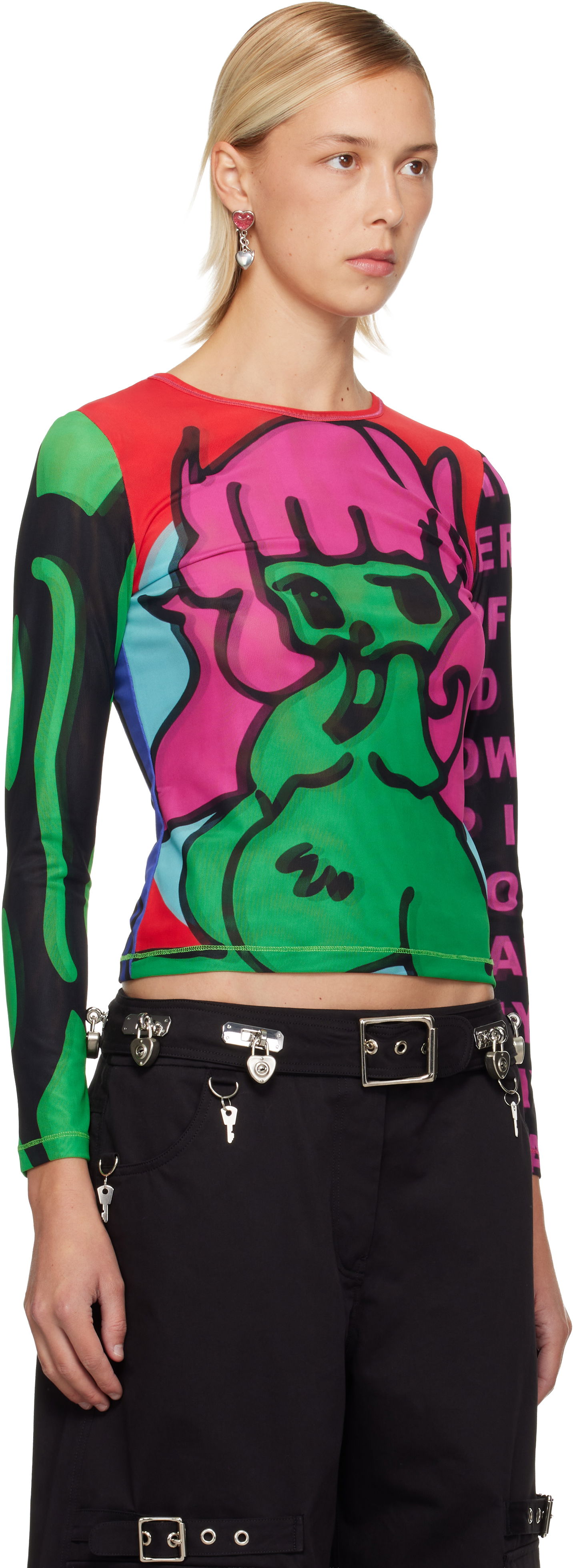 Tričko Chopova Lowena Graphic Print Tiny Mesh Long Sleeve T-Shirt Rôznofarebný | 2416, 1