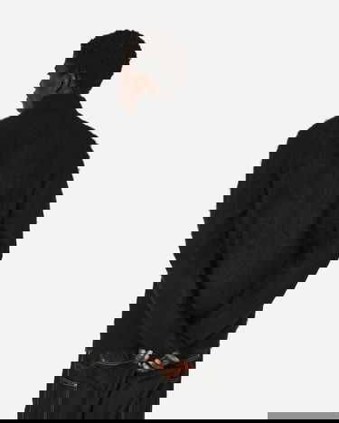 Sveter Needles Zipped Mohair Cardigan Čierna | NS283 D, 2