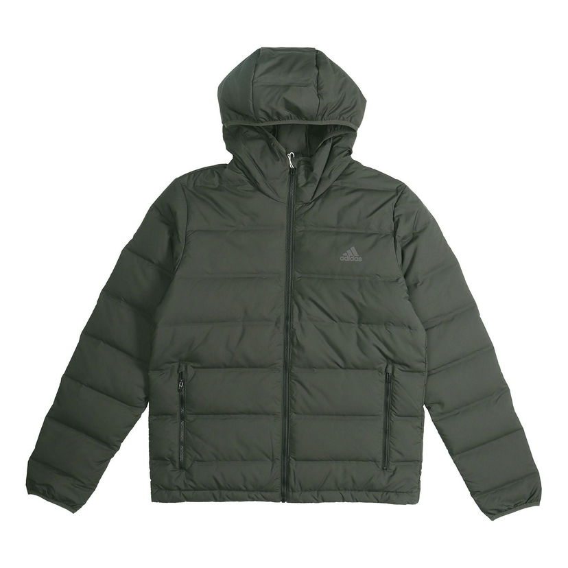 Prešívaná bunda adidas Originals Helionic Hooded Down Jacket Zelené | DZ1427