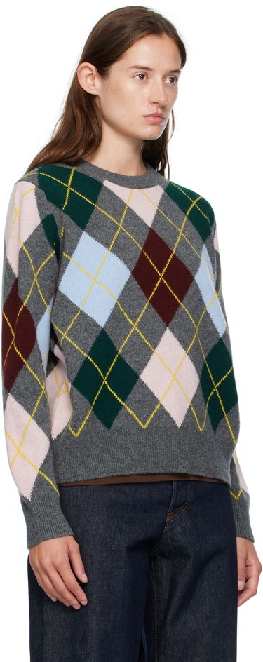Sveter &Daughter &Daughter Ava Argyle Crewneck Sweater Šedá | WL24205, 1