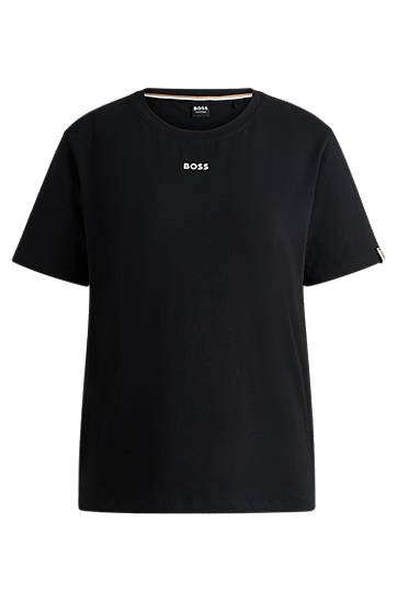 Tričko BOSS BOSS Stretch-Cotton Jersey Logo T-Shirt Čierna | 50510322, 0
