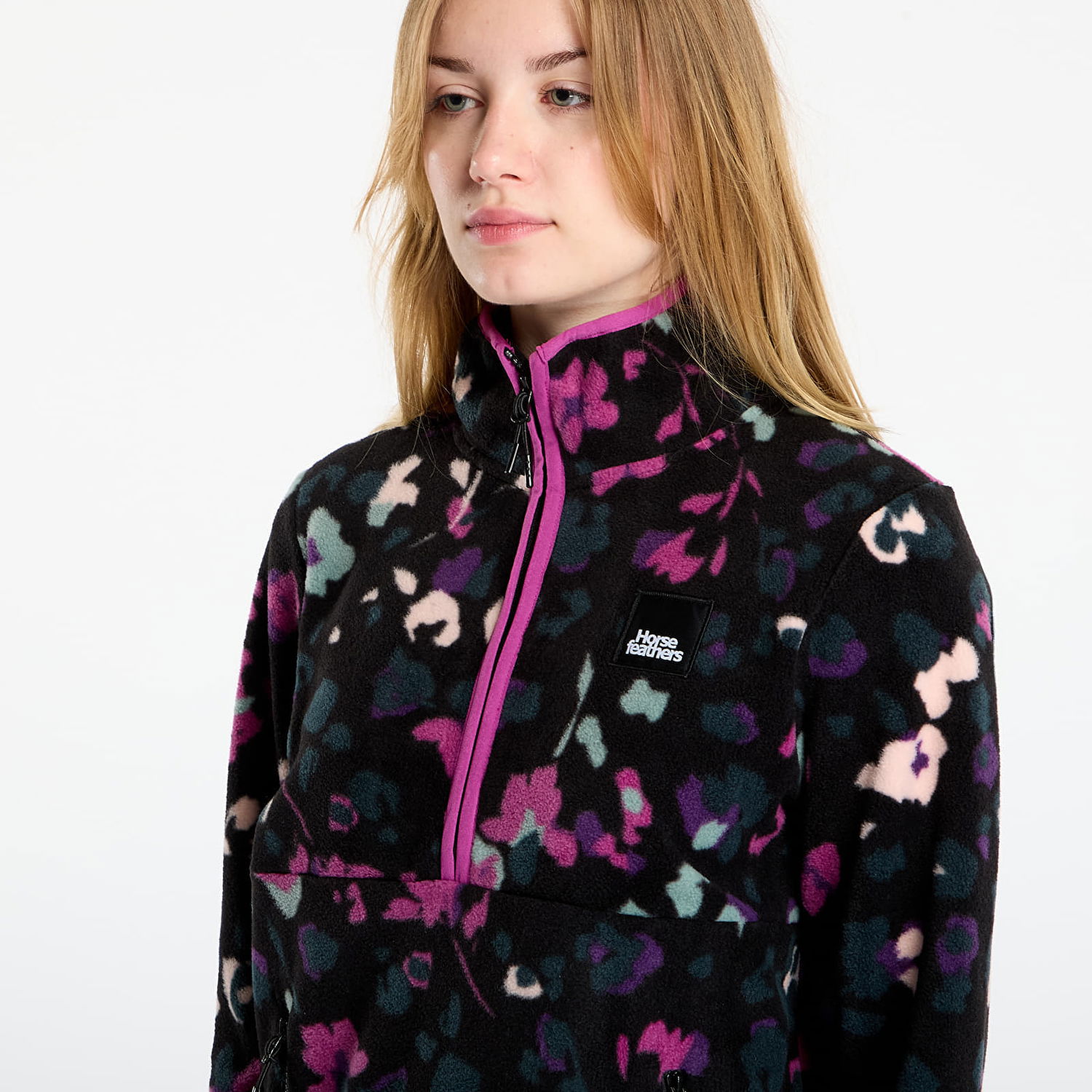 Mikina Horsefeathers Viva Quarter-Zip Fleece Sweatshirt Colored Cheetah Rôznofarebný | TW049A, 1