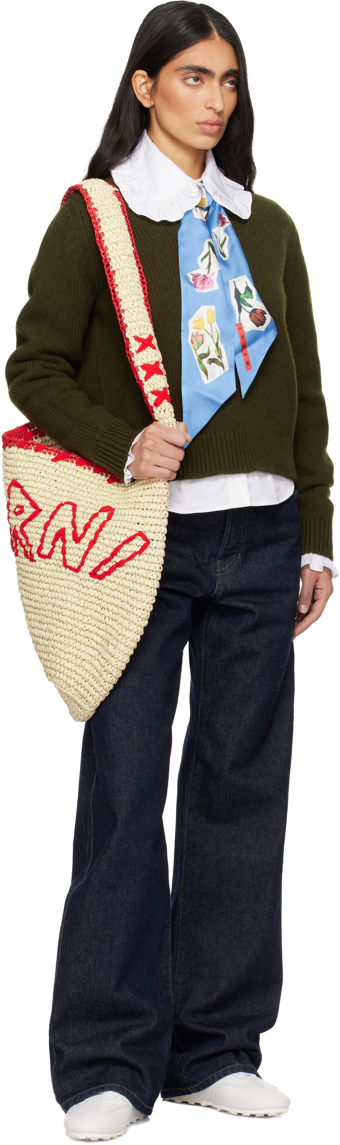 Šál Marni Artists' Capsule Silk Flower Collage Scarf Rôznofarebný | ACMC0186A0 UAS023, 1