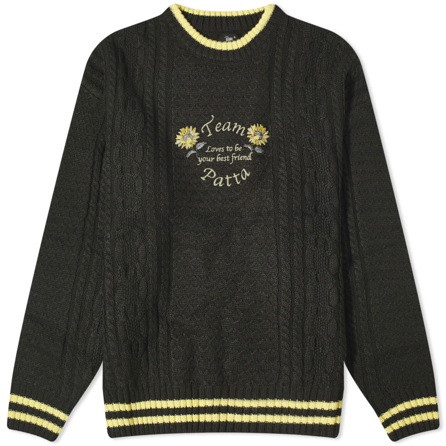 Sveter Patta Loves You Cable Knit Zelené | POC-AW23-LOV-YOU-CKS-002, 0