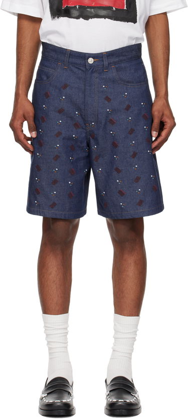 Šortky Marni Marni Embroidered Denim Shorts Modrá | PUJU0109S0 USCX58, 0