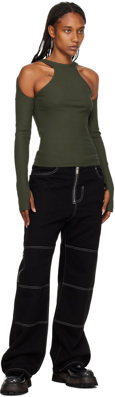 Tričko Dion Lee Loop Cutout Long Sleeve T-Shirt Zelené | C3074F22, 3