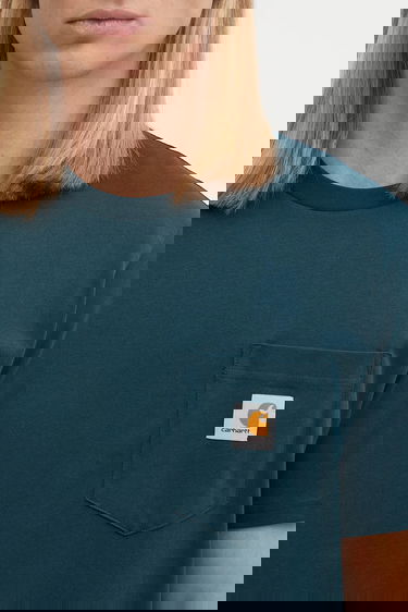 Tričko Carhartt WIP Short Sleeve Pocket T-Shirt Tyrkysová | I030434.0AUXX, 3