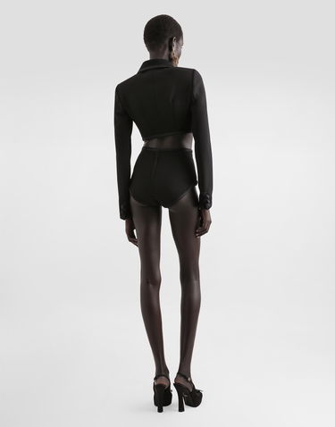Nohavičky Dolce & Gabbana Dolce & Gabbana High-Waisted Wool Panties Čierna | FTC99TFU2TZN0000, 2