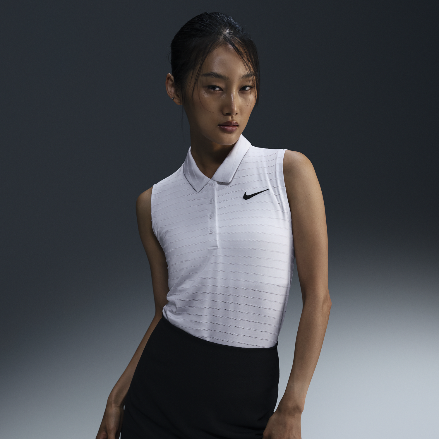 Polo tričko Nike Victory Dri-FIT Sleeveless Striped Golf Polo Biela | FQ1824-100, 1