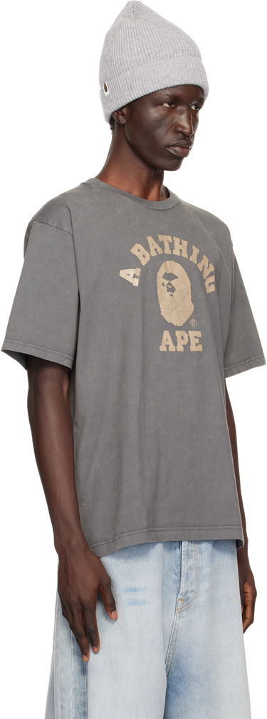 Tričko BAPE A Bathing Ape Overdye College T-Shirt Šedá | 001CSK701003M, 1