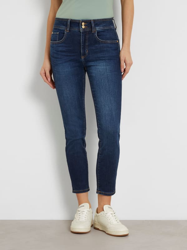 Nohavice a džínsy GUESS Mid Rise Skinny Denim Pant Modrá | W4GA80D3KI0