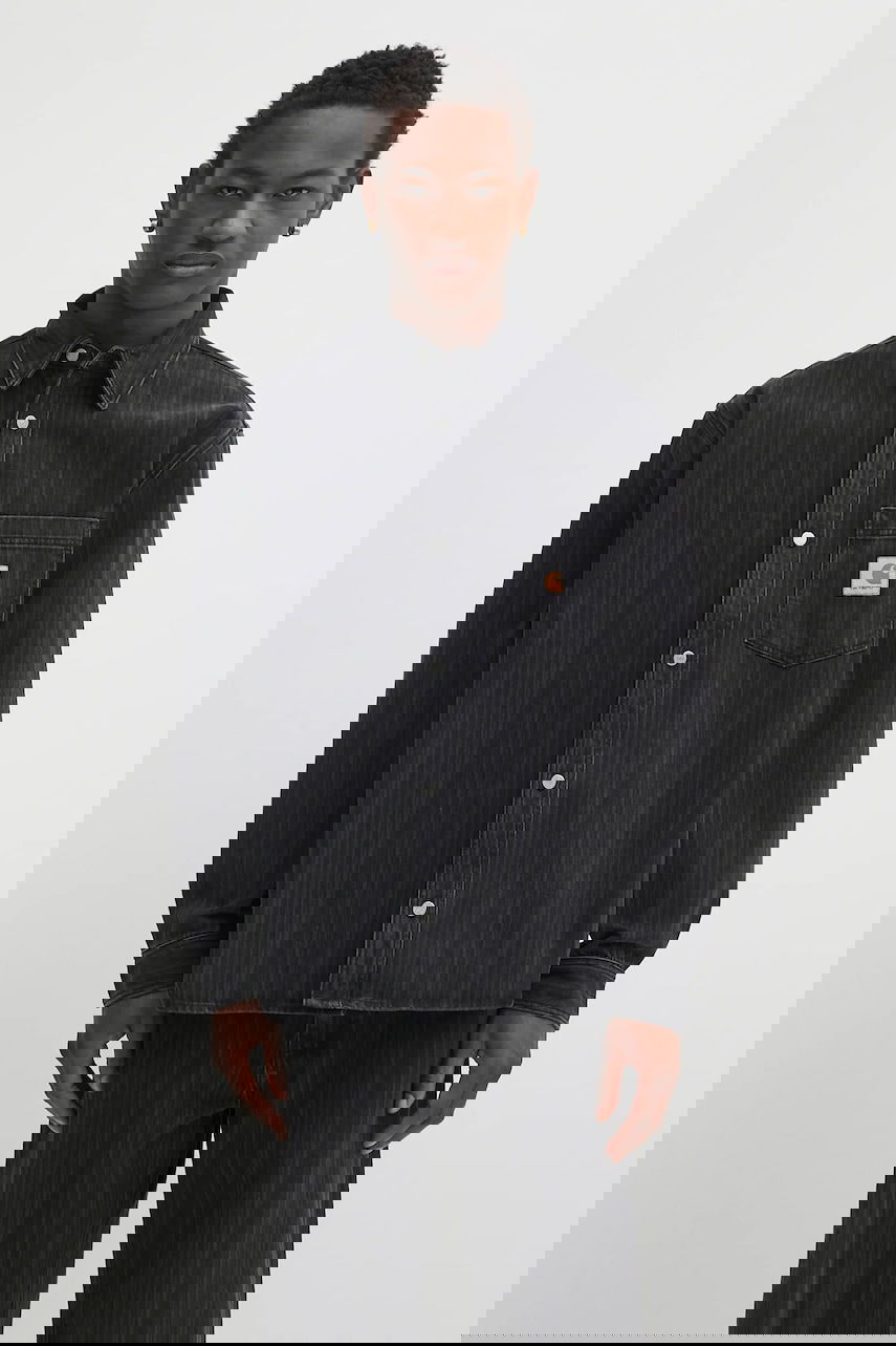 Košeľa Carhartt WIP Rylan Relaxed Fit Striped Denim Shirt with Classic Collar Čierna | I035567.32I06, 0