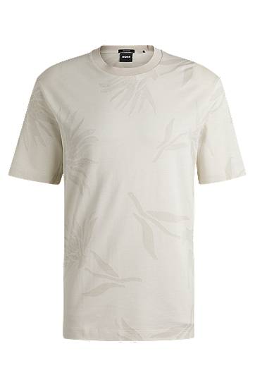 Tričko BOSS Floral Jacquard T-Shirt Béžová | 50536757, 0