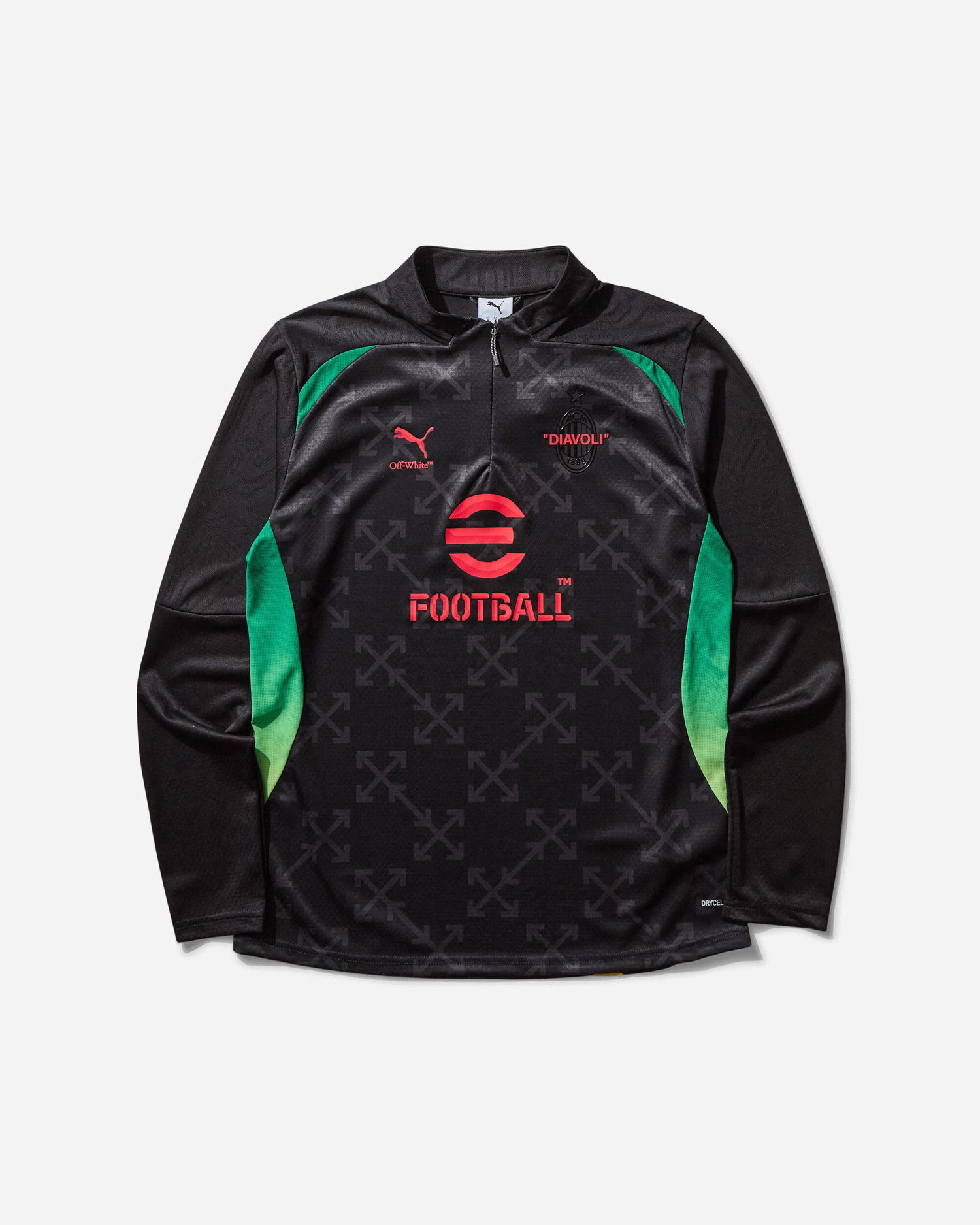Mikina Puma AC Milan x Off-White Prematch 1/4-Zip Jersey Black / Red Čierna | 783006-04, 1