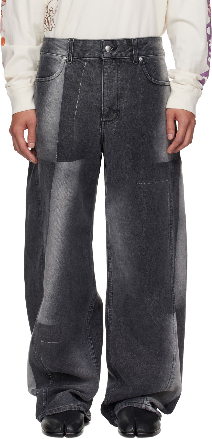 Džínsy Eckhaus Latta Eckhaus Latta Bend Jeans Čierna | 1225-EL-PF25-SF