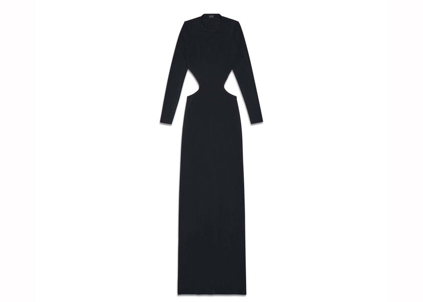 Šaty Balenciaga Cut-Out Maxi Dress Black Čierna | 774763TPV091000
