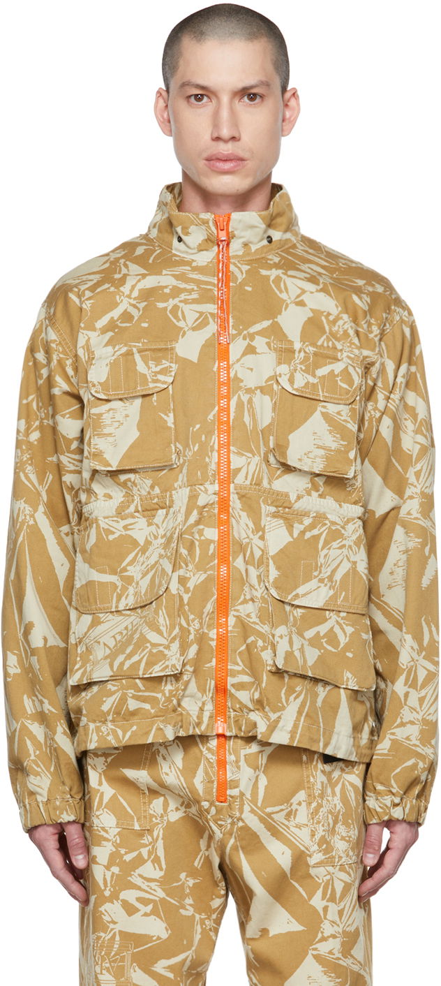 Bunda Aries Aries Crinkle Camo Cargo Jacket Béžová | FTAR71303