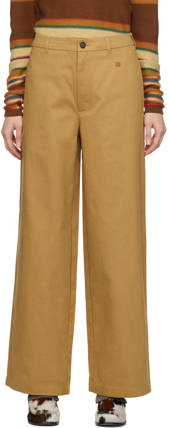 Nohavice Acne Studios Wide-Leg Trousers Hnedá | CK0099-