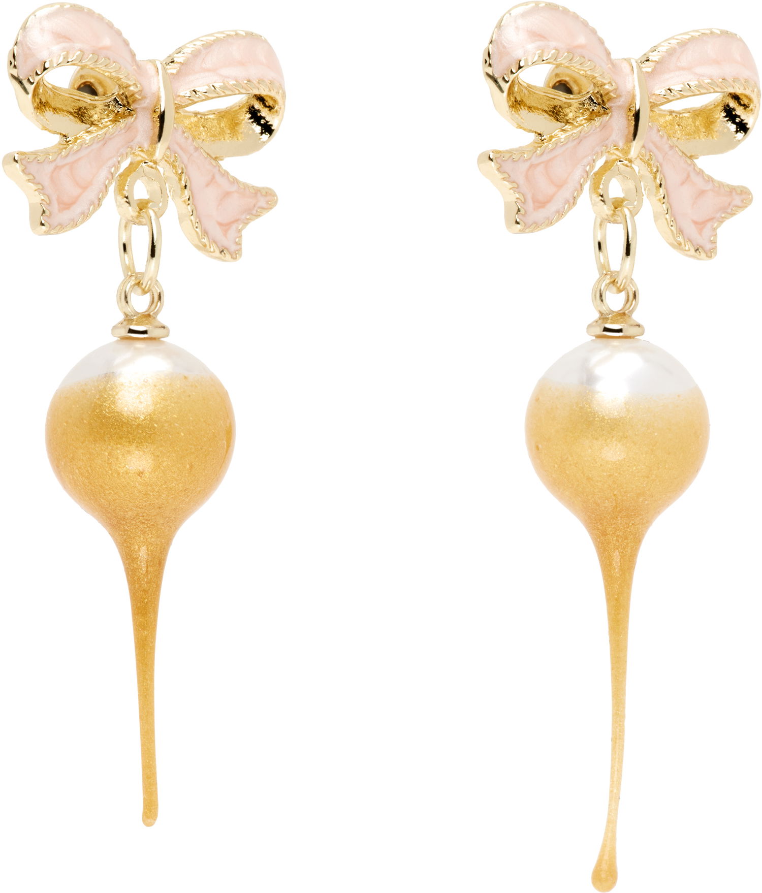 Náušnice Ottolinger Ottolinger Bow Pearl Drop Earrings Ružová | 12590062501, 1
