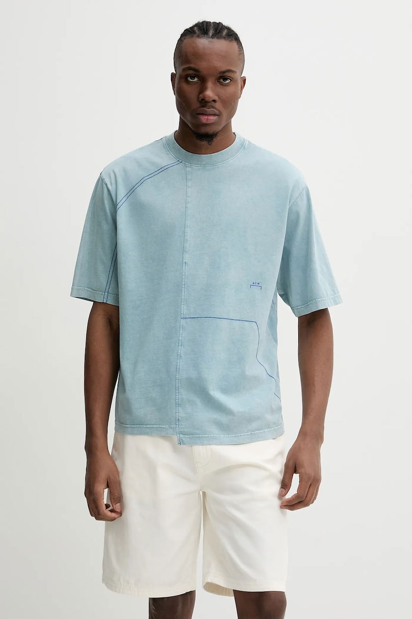 Tričko A-COLD-WALL* Deconstructed Stitch Detail Short Sleeve T-Shirt Modrá | ACWMTS208
