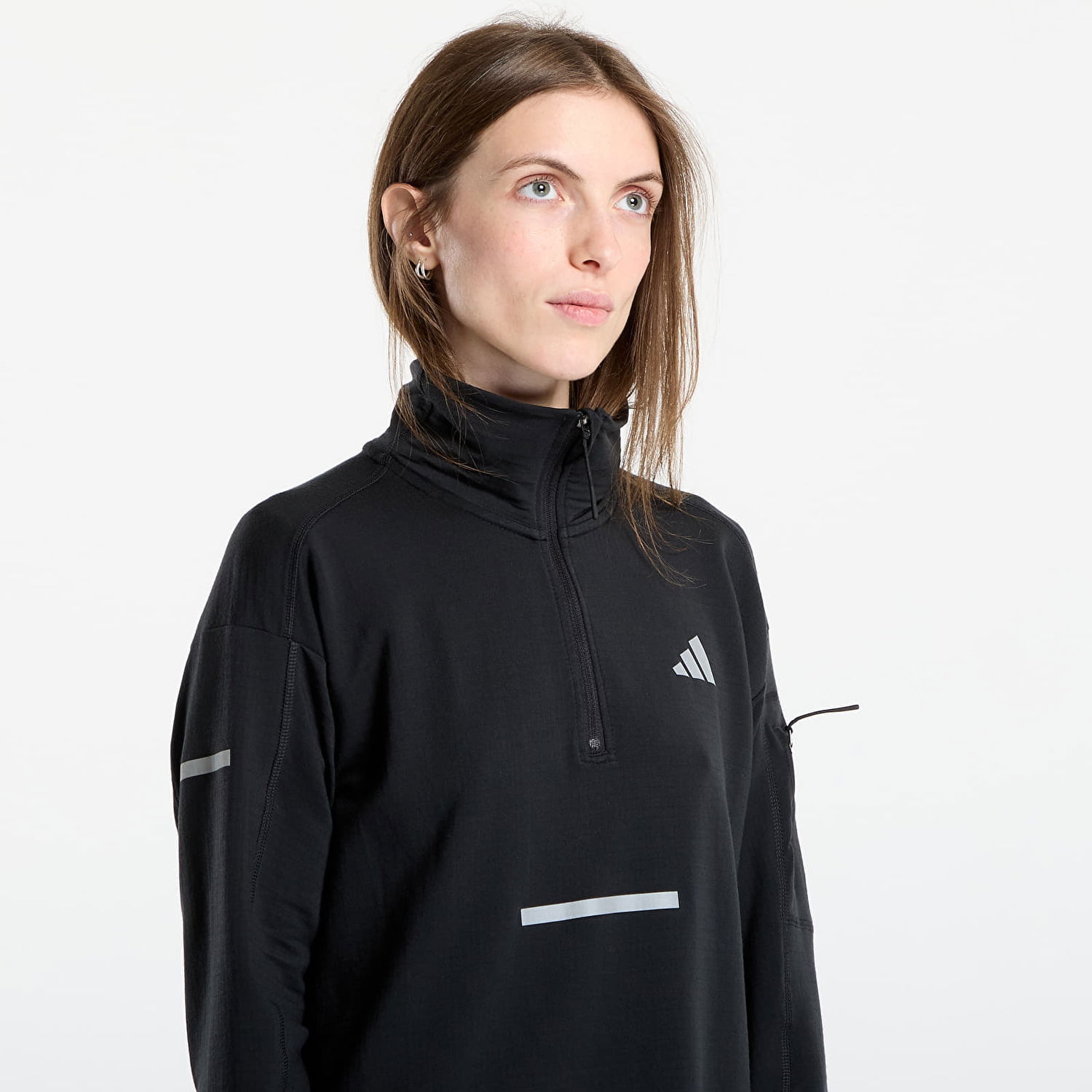 Mikina adidas Performance Adi365 Running Climawarm+ Half-Zip Sweatshirt Čierna | JP3842, 1