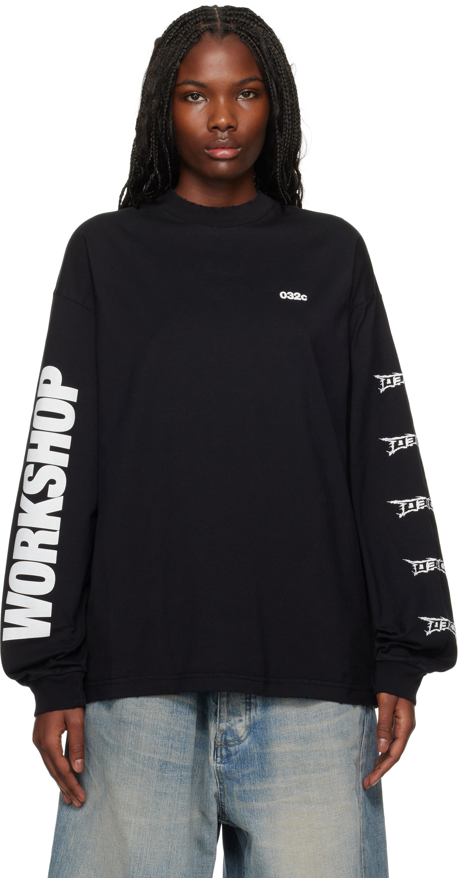 Tričko 032C Longsleeve Boxy T-shirt Čierna | F24-URC-0251-050-W, 0
