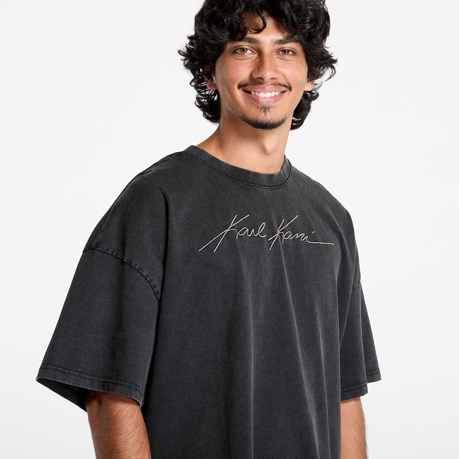 Tričko Karl Kani T-shirt Autograph Heavy Boxy Tee Black Čierna | 60300101, 1