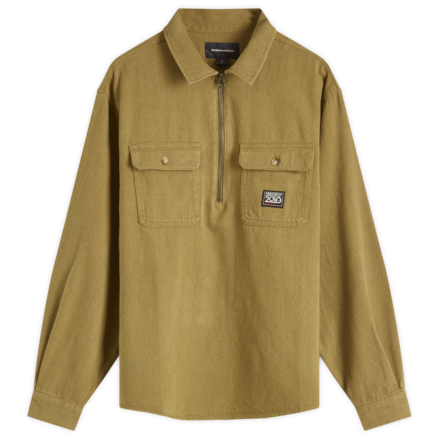 Košeľa thisisneverthat Quarter Zip Shirt Zelené | TN243WSHTL04-OLV, 0