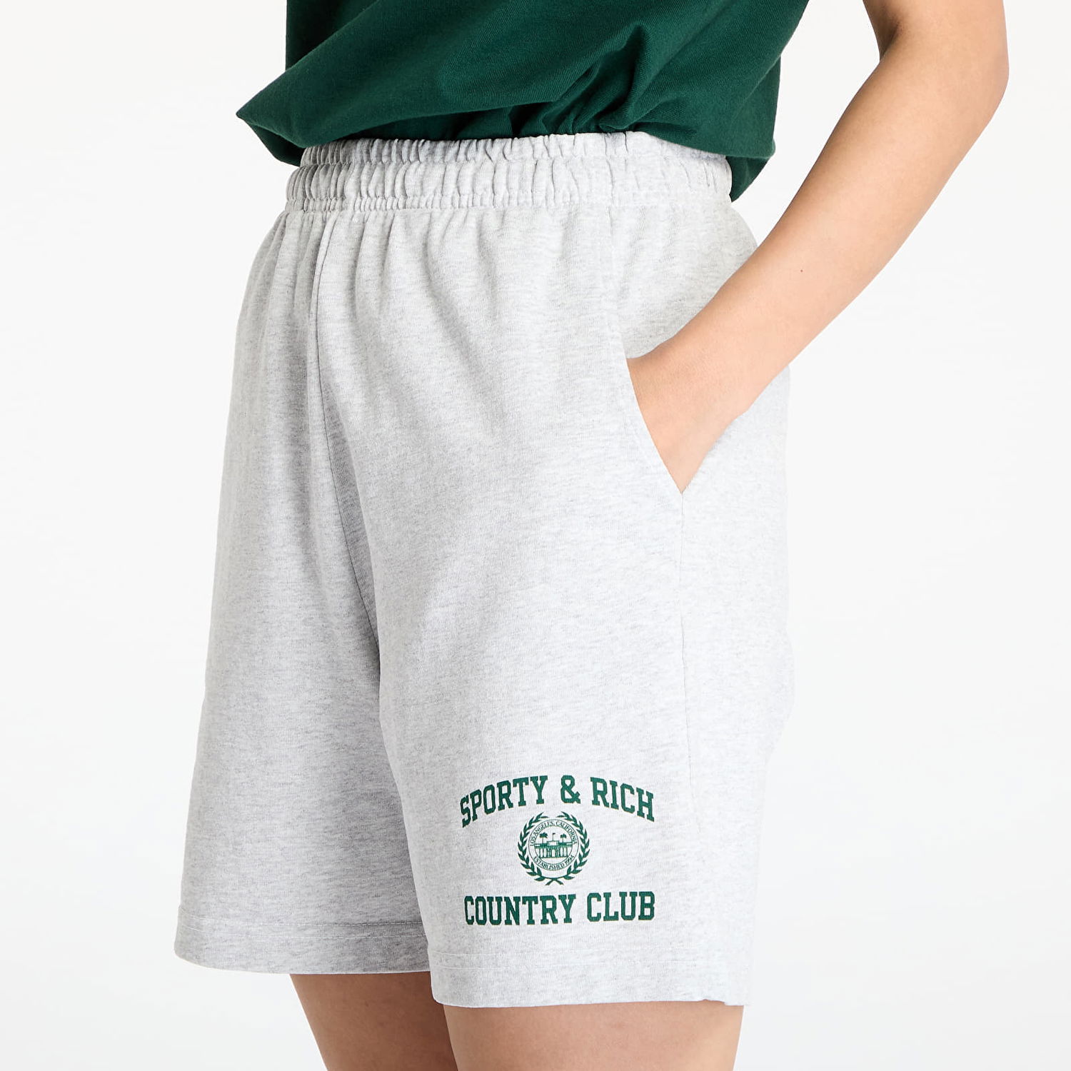 Šortky Sporty & Rich Sporty & Rich Varsity Crest Gym Shorts Šedá | SH039606218GY03, 1