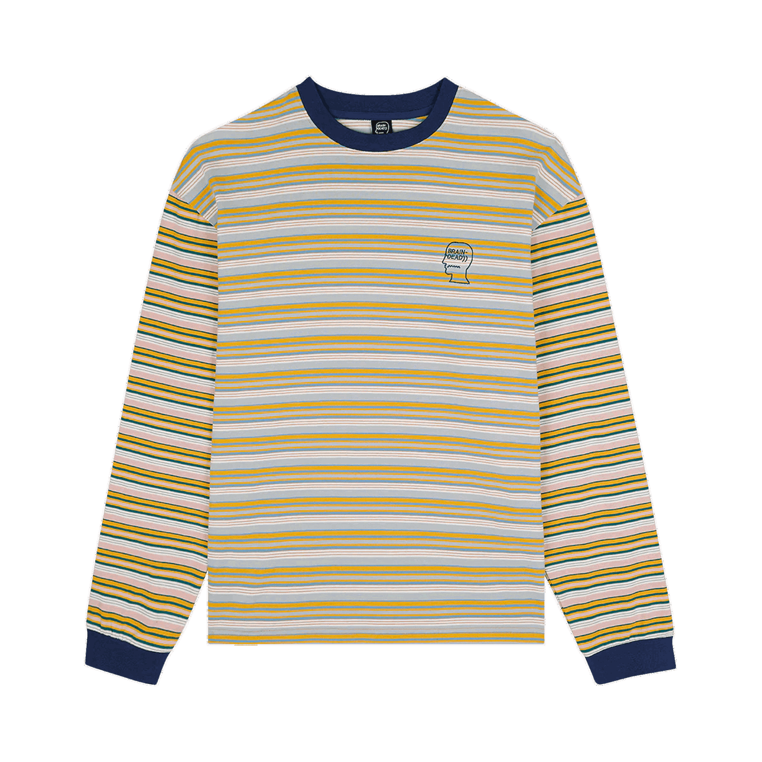 Tričko Brain Dead Nineties Blocked Striped Long-Sleeve Tee Béžová | BDP22T01002264NY01, 0