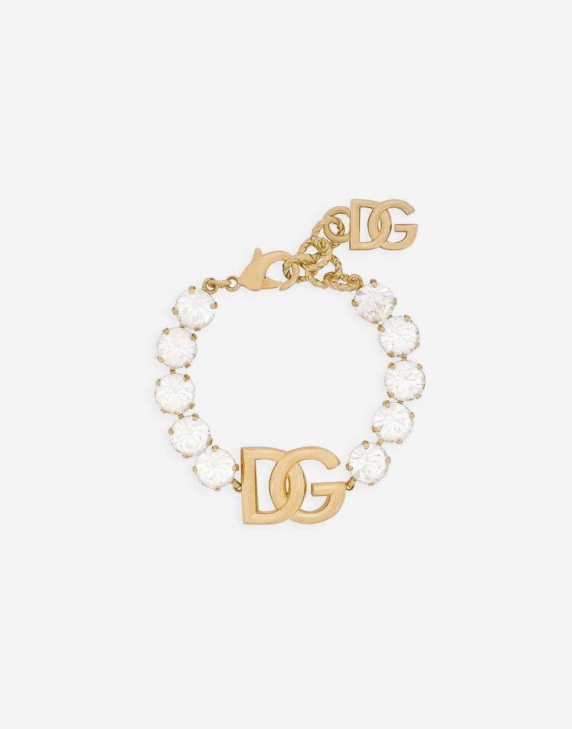 Náramok Dolce & Gabbana Bracelet With Rhinestones And DG Logo Žltá | WBO4S4W1111ZOO00