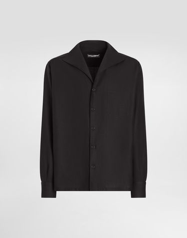 Košeľa Dolce & Gabbana Dolce & Gabbana Long-Sleeved Linen Shirt Čierna | G5MW6TFU4JBN0000, 0