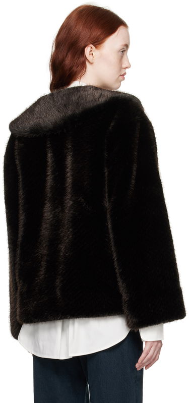Bunda Anine Bing Hilary Faux-Fur Jacket Čierna | A-01-7167-077, 2