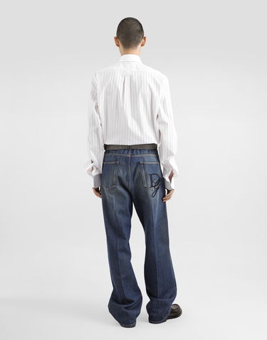 Košeľa Dolce & Gabbana Dolce & Gabbana Striped Cotton Shirt with Jeweled Buttons Biela | G5MM4ZFR50NS8051, 2