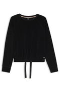 Cotton-blend Raglan-Sleeve Crew-Neck Sweater with Monogrammed Drawstring Hem