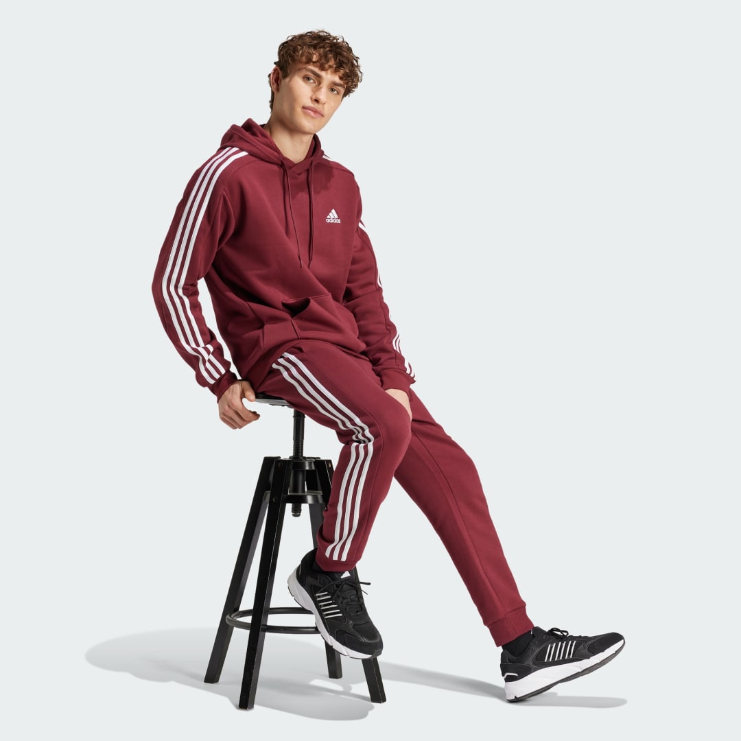 Essentials Fleece 3-Stripes Tapered Cuff Sweatpants