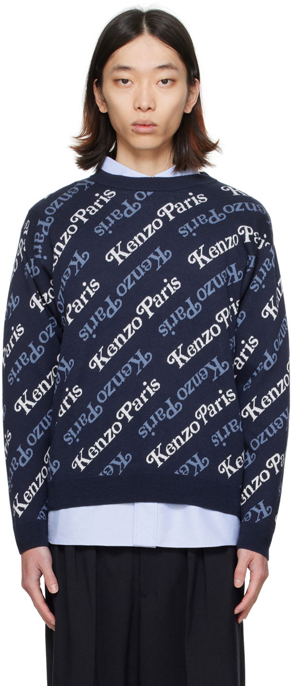 Sveter KENZO Paris VERDY x Sweater Navy | FE55PU4573CB, 0