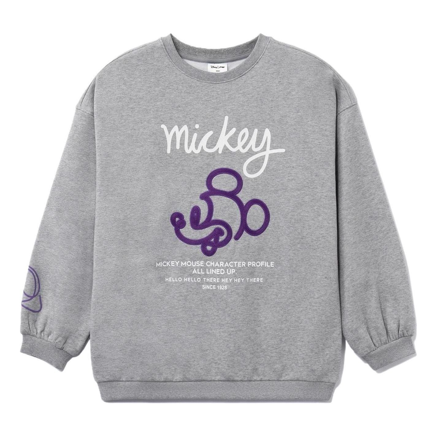 Mikina Li-Ning Disney Mickey Mouse Graphic Sweatshirt Šedá | AWDRD64-2, 0