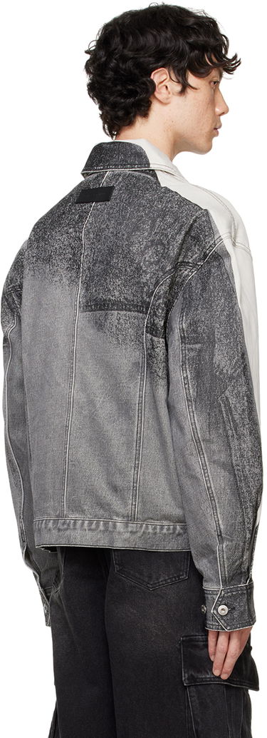 Bunda Feng Chen Wang Feng Chen Wang Printed Denim Jacket Šedá | FUF18JK06, 2